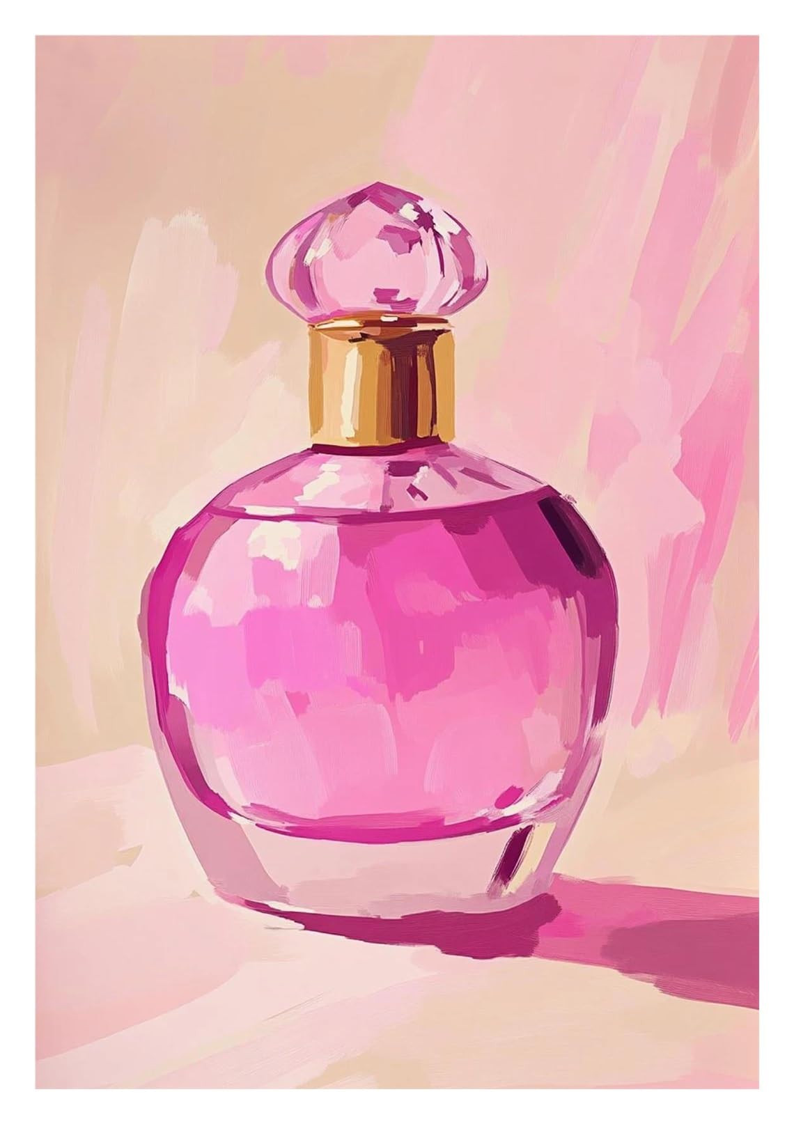 Xenite I Wall Art Canvas Prints Elegant Pink Perfume Bottle Posters Girly Apartment Fashion Prints Canvas Painting Wall Art Pictures Home Bedroom Decor(,20X30cm)