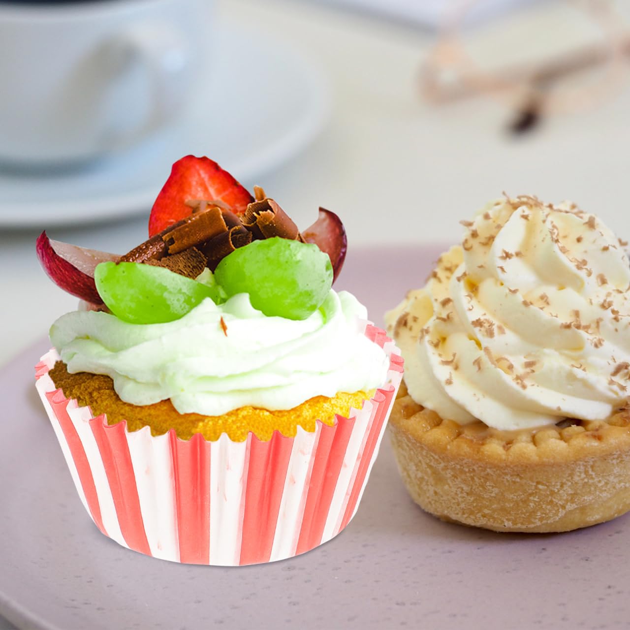 200 Pièces Moules à Cupcakes Mini Muffins En Papier - 4 Motifs Différents, Résistants à La Chaleur