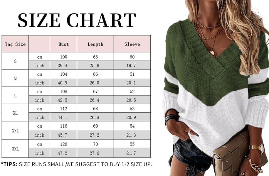Bengbobar Womens Leopard Print Sweater V Neck Sweaters Knit Long Sleeve Jumper Sweater Color Block Ribbed Pullover for Women - Image 2