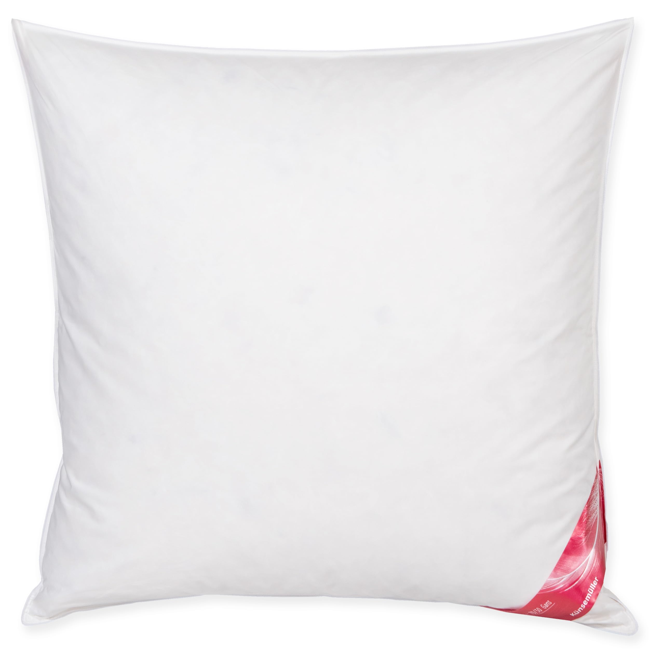 Künsemüller Kopfkissen 80x80cm mit 70% Gänse-Federn & 30% Daunen, Kissen mit feinem Baumwollbezug, Allergiker geeignet & waschbar, OEKO-TEX 100, Kissen mit leichter Stützkraft, Füllgewicht: 900g