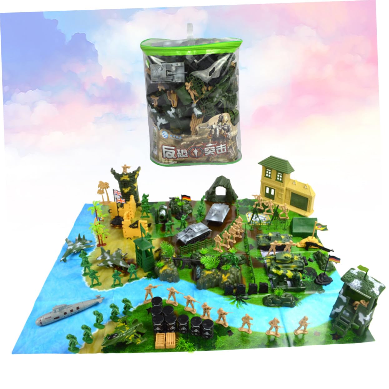 ORFOFE Set di Modelli Militari 130 Pezzi in Plastico, Giocattolo | Tavole di Sabbia, Design Vivido, Stile Contemporaneo, 130 Pezzi per Collezione e Gioco