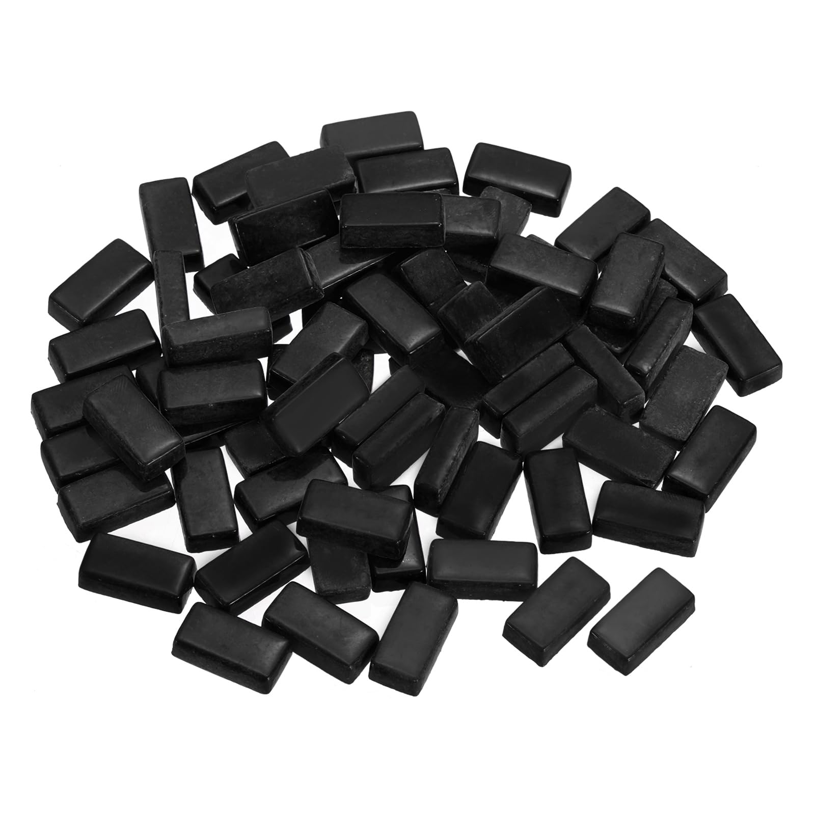 sourcing map 200g Rectangle Mosaic Tiles for Crafts, 0.4" x 0.8" Iridescent Mosaic Glass Pieces for DIY Art Making Supplies Home Decoration (Black)