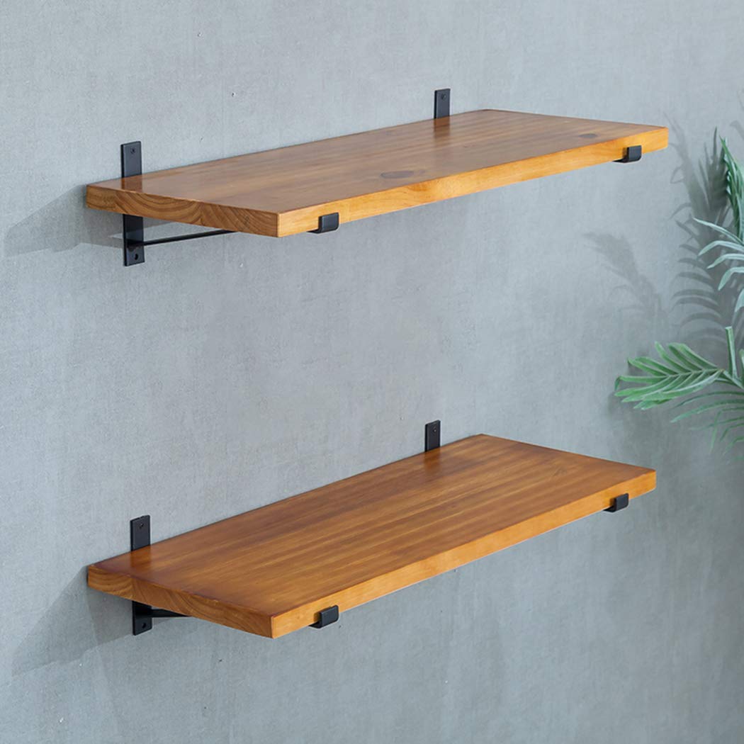 2 Stück Regalträger, Schwarze Metall Regalhalterungen Heavy Duty Schwimmende Regalhalterungen Wandhalterung Frachtunterstützung mit Schrauben, Für Küche Schlafzimmer Garten