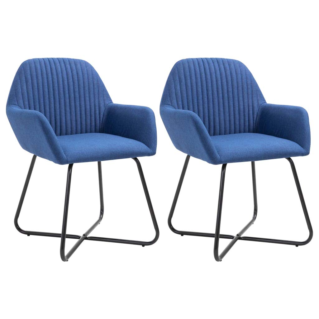 Sedia da soggiorno sedie cucina sedia salotto Sedie da Pranzo 2 pz Blu in Tessuto Adatte per Sala da Pranzo, Soggiorno, Cucina, Camera da Letto