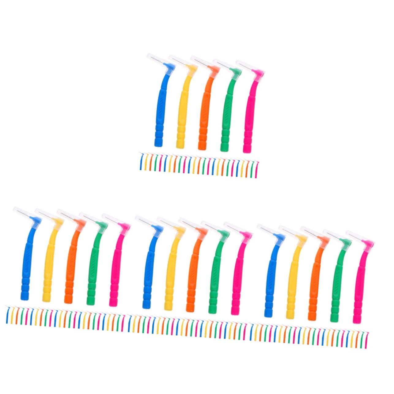 4 Sätze Interdentalbürste Zwischenraum Tragbar Mundzahn Interdental Cleaner Zähnepinselung Einfach Extra Weiche Zahnbürste Interdental Pinsel Kleine Zahnbürste Plastik 30 Stück * 4