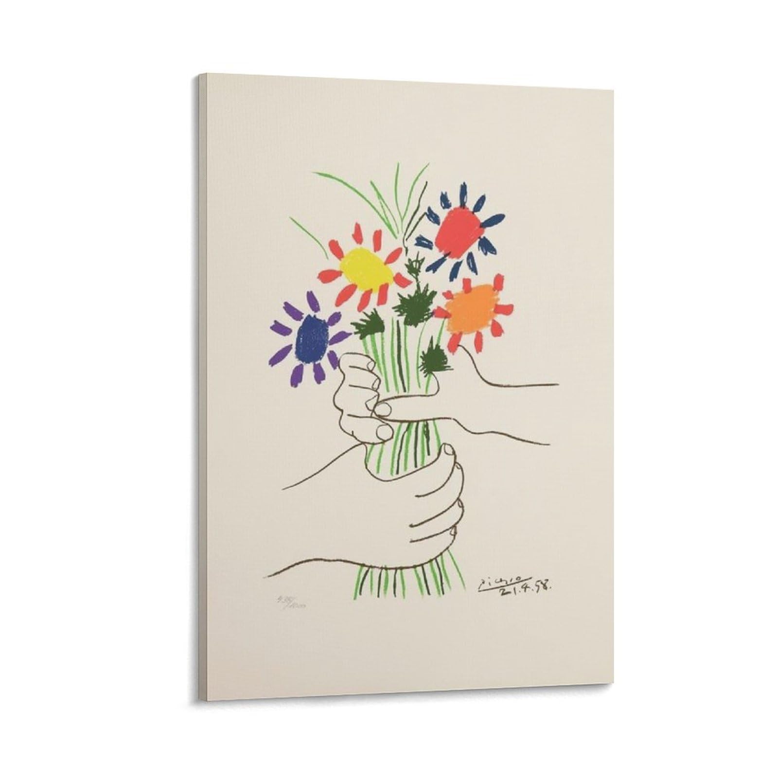 Amazon.co.jp: パブロ・ピカソ「花束を持つ手」絵画ポスター ウォール