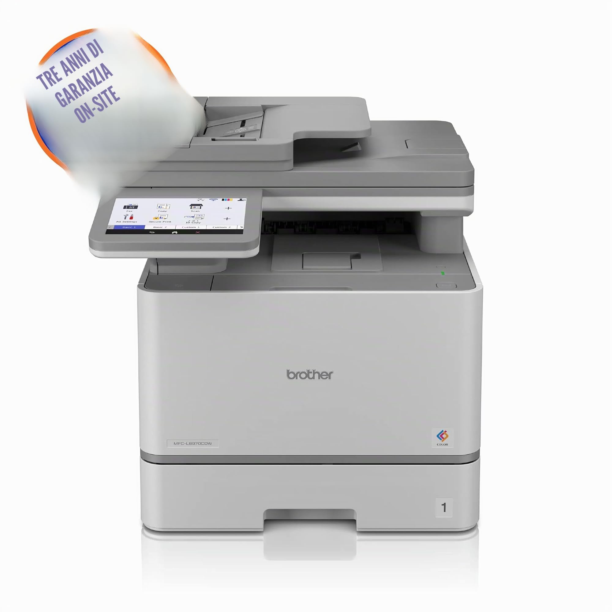 Brother MFCL8730CDW – Multifunzione Laser Colore 31ppm, Stampa/Copia/Scan Fronte-Retro, WiFi E Touchscreen 8.8cm - 3
