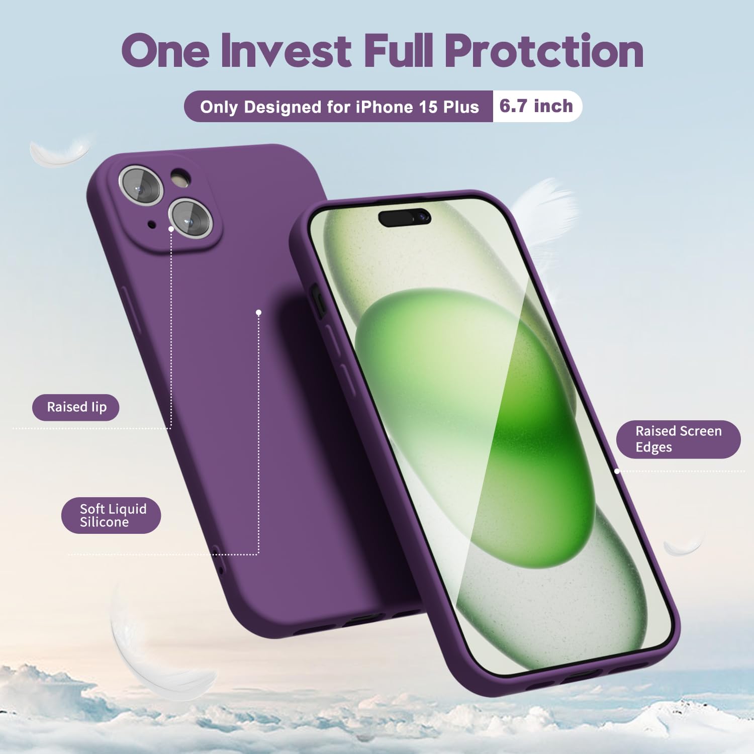 oakxco for iPhone 16 Pro Max Case Liquid Silicone, Soft Rubber Gel Elegant Aesthetic Basic Simple Cover, Cute Thin Slim TPU Matte Solid Color Plain Smooth Case for Women Girl, Light Pink — view 1408