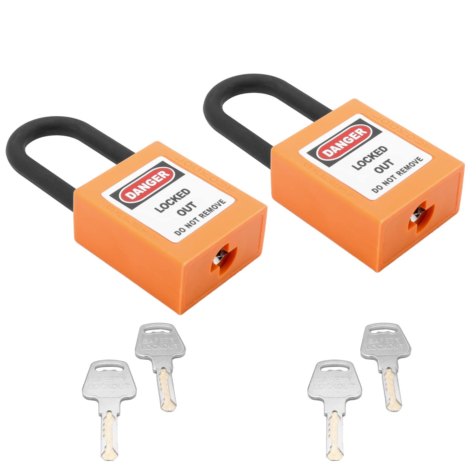 MroMax Lockout Tagout Locks, Loto Locks Keyed Different PA Lock Out Tag Out Steel Shackle Red Safety Padlock 3pcs