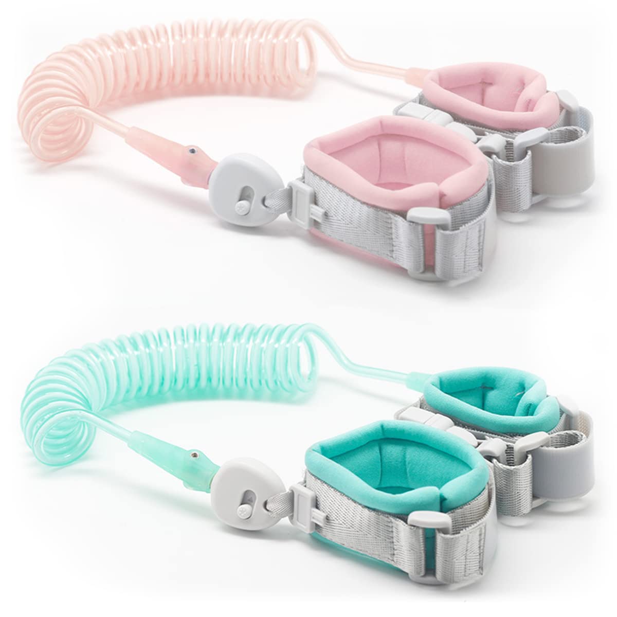 2 Packs Anti Lost Wrist Link for Toddlers Babies Green Child Wrist Leashes with Safety Lock Wristband Rope for Keeping Your Kid Close and Safe