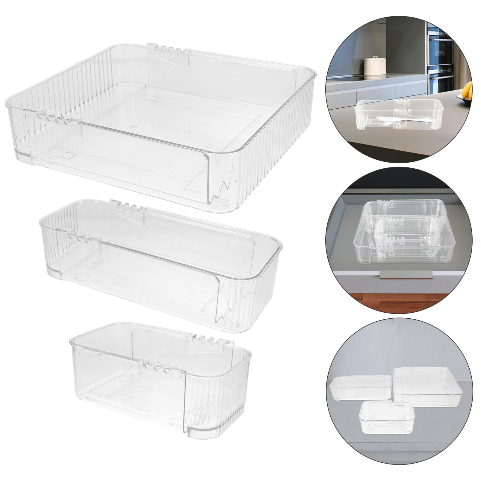 Amosfun Organizer Cassetto Scomparti Regolabili 3 Pezzi Pet