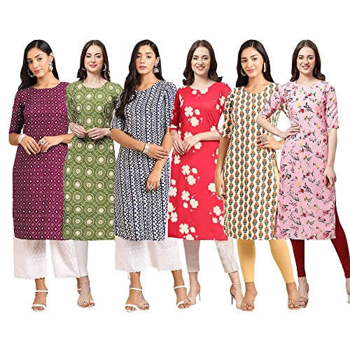 Image of Pinkmint Women's Crepe Digital Print Straight Kurta