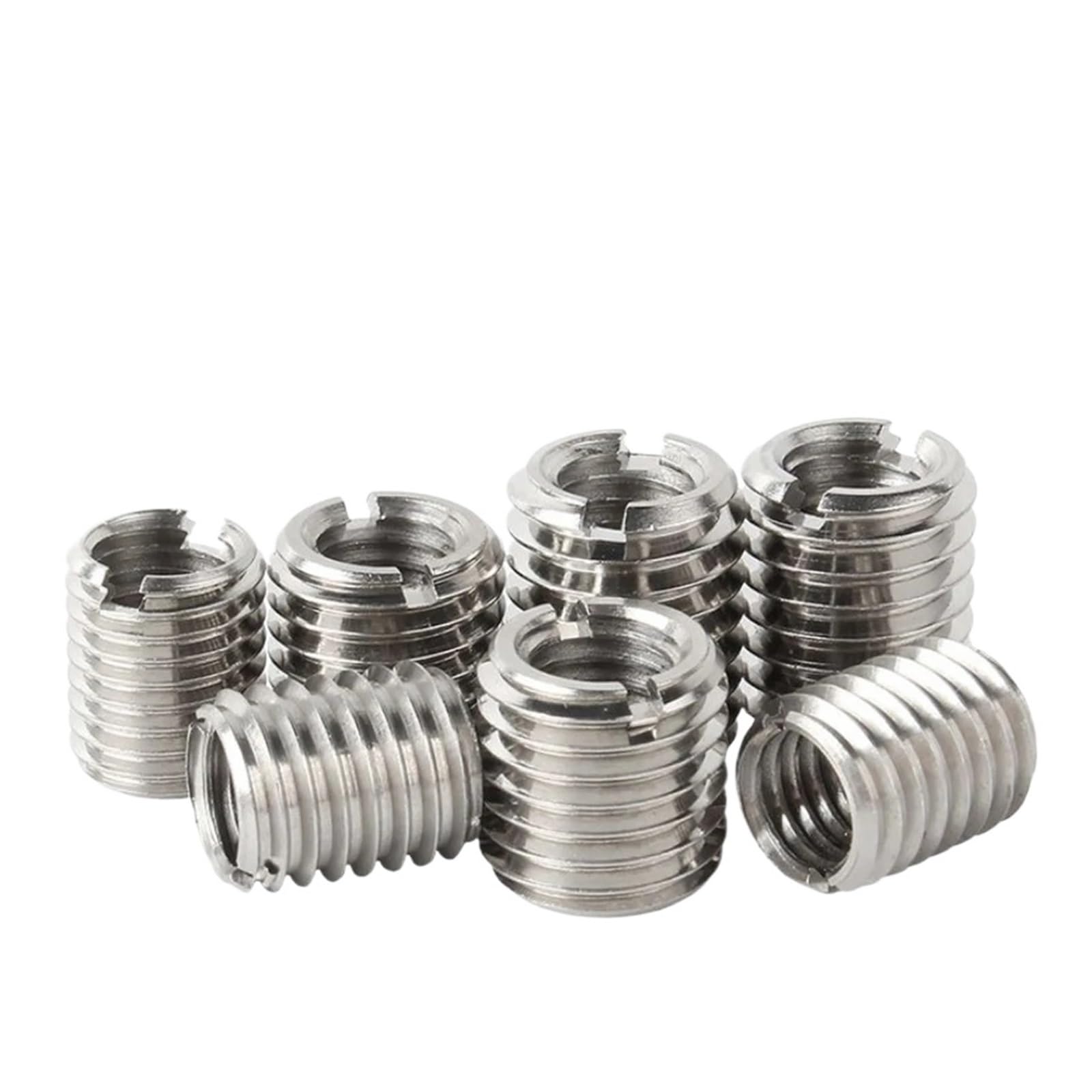 Threaded Inserts?Thread Repair Insert, 304 Stainless Steel Slotted Inside Outside Thread Screw M2-12Wire Thread Insert Sleeve Conversion Nut Coupler(M10 M12X20X2pcs)