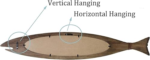 Miniatura 6 de Morning View Espejo de madera de 47 pulgadas, decoración de pared, espejos náuticos rústicos para colgar, marco de madera grande, espejo decorativo