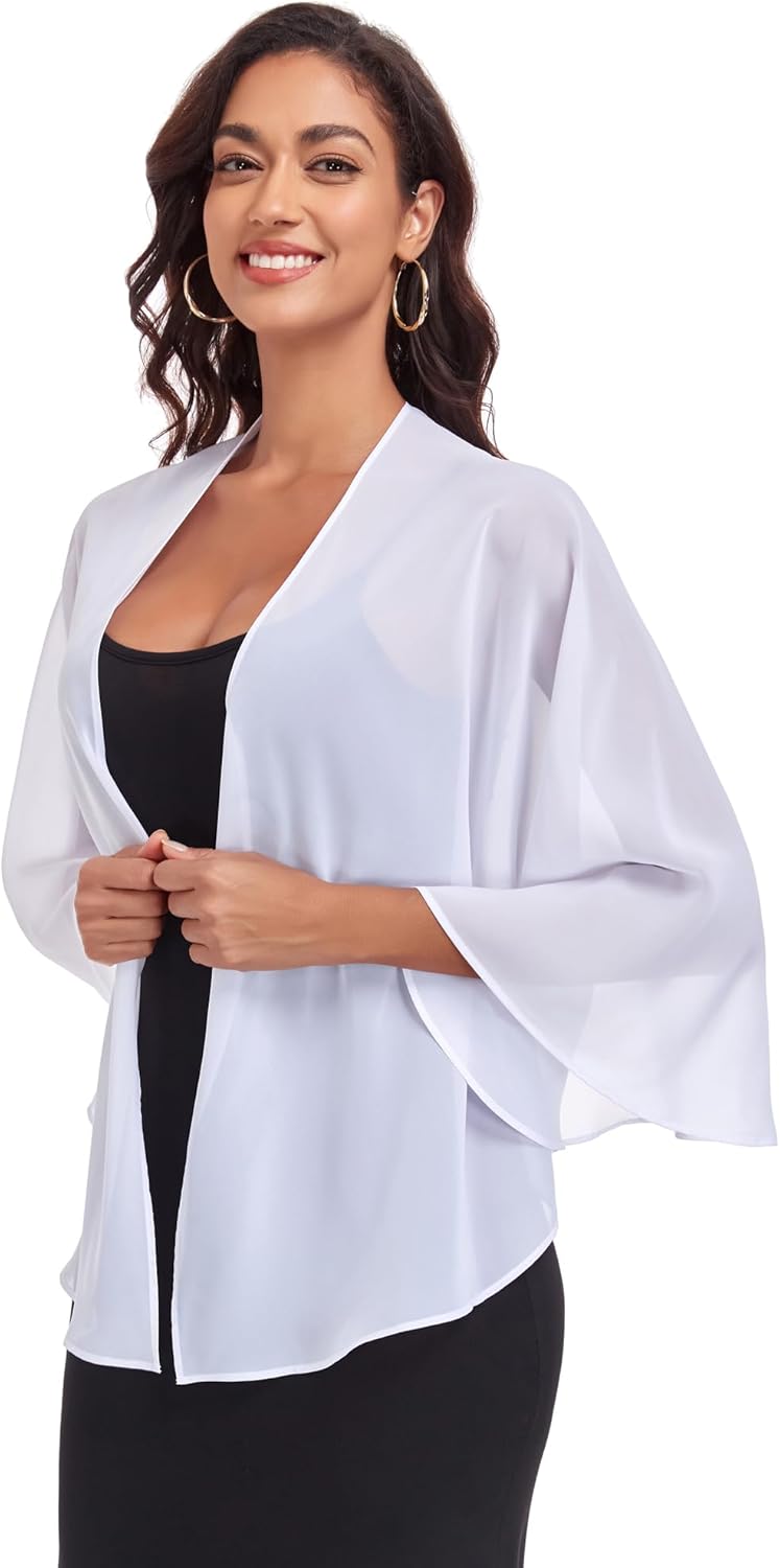 Shawl Wraps for Women Evening Dresses Chiffon Soft Capelets Wedding Bridal Cover Up - Image 4