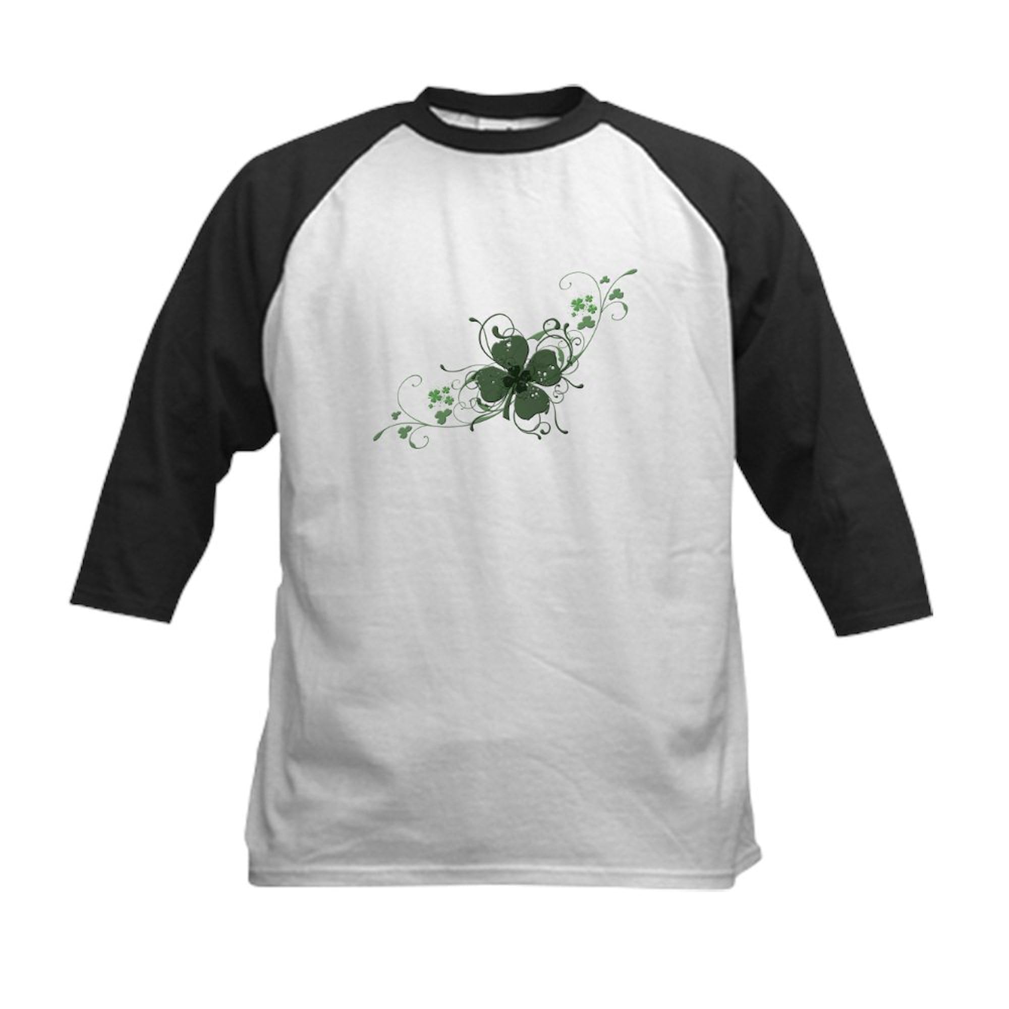 CafePress Elegant Shamrock Kids Baseball Jersey Kids Cotton Baseball Jersey, 3/4 Raglan Sleeve Shirt