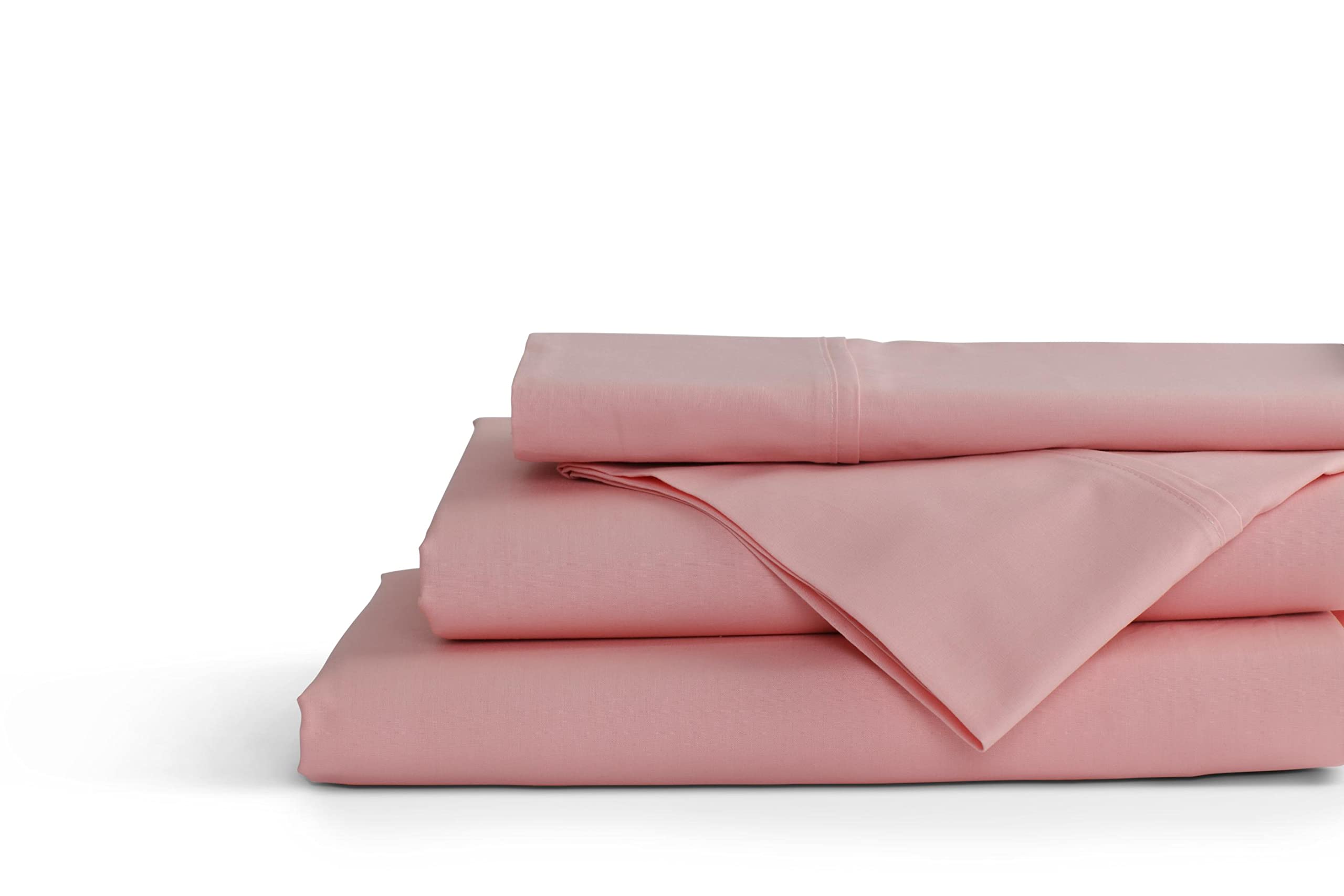 Linen Home 100% Cotton Percale Sheets – Full Size, Deep Pocket, 4-Piece Set In English Rose
