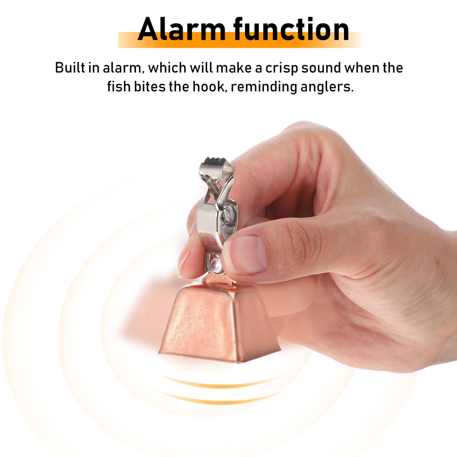 SUPVOX 20pcs Fishing Bell Clips: Stainless Steel Alert Bells for Fishing Rods - Multi-Use Tackle Accessories for Sea and Freshwater - Rose Gold