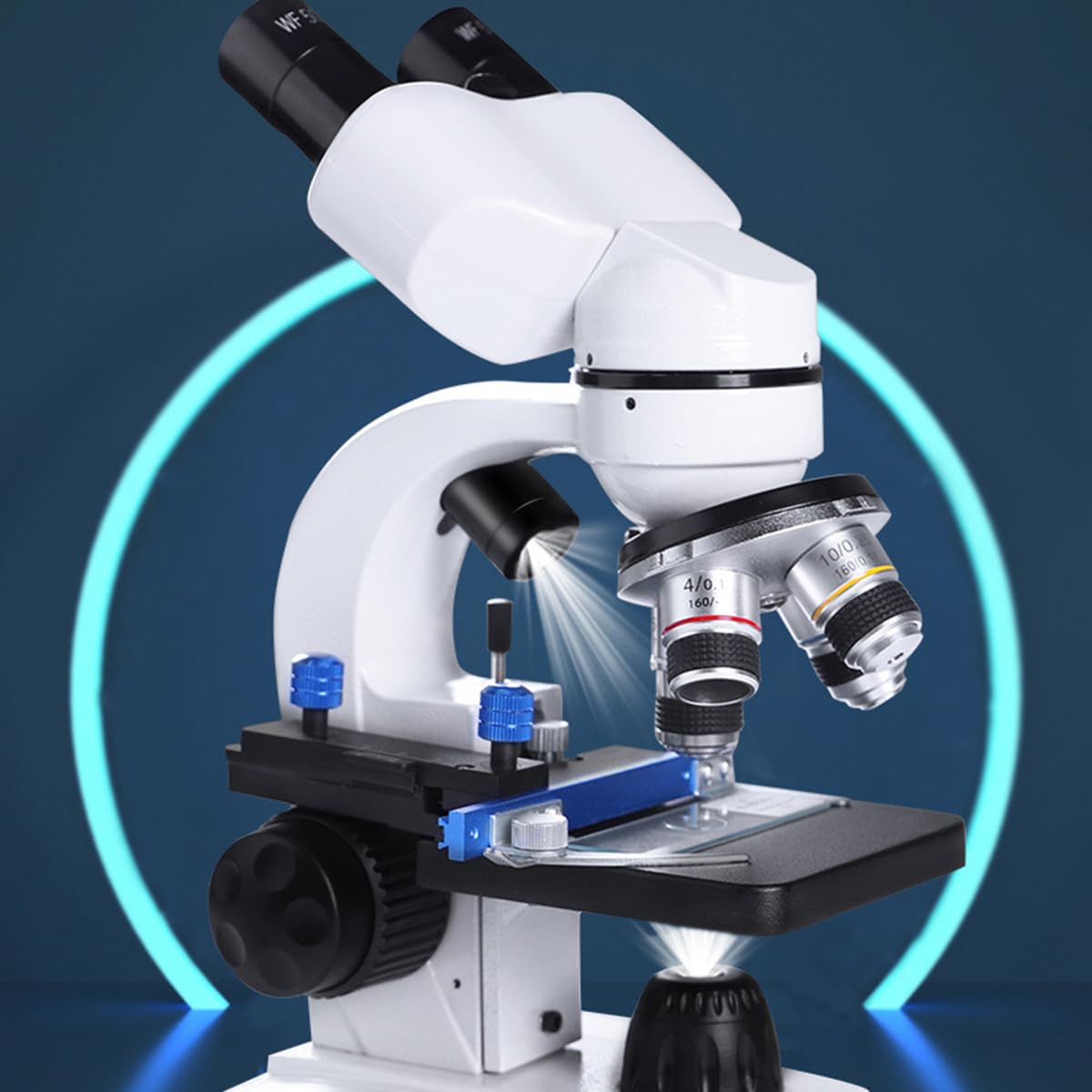 Microscopio binoculare Composto, oculari 30000X, Messa a Fuoco Regolabile, Distanza interpupillare, Sorgente Luminosa, Laboratorio per Adulti, microscopi biologici, con oculare elettronico