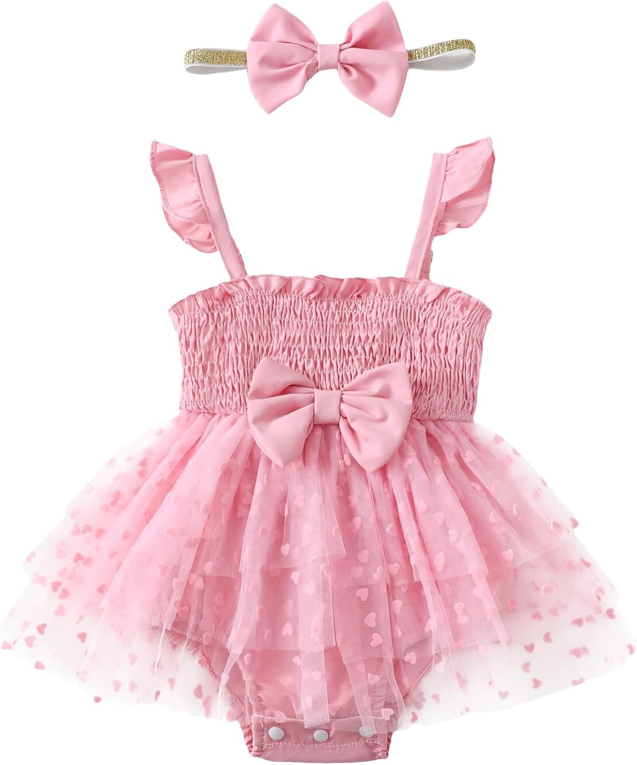 Saeaby Newborn Baby Girl Clothes Outfits Tulle Dress Ruffle Sleeveless Girls Romper Summer Clothing Infant Bodysuit