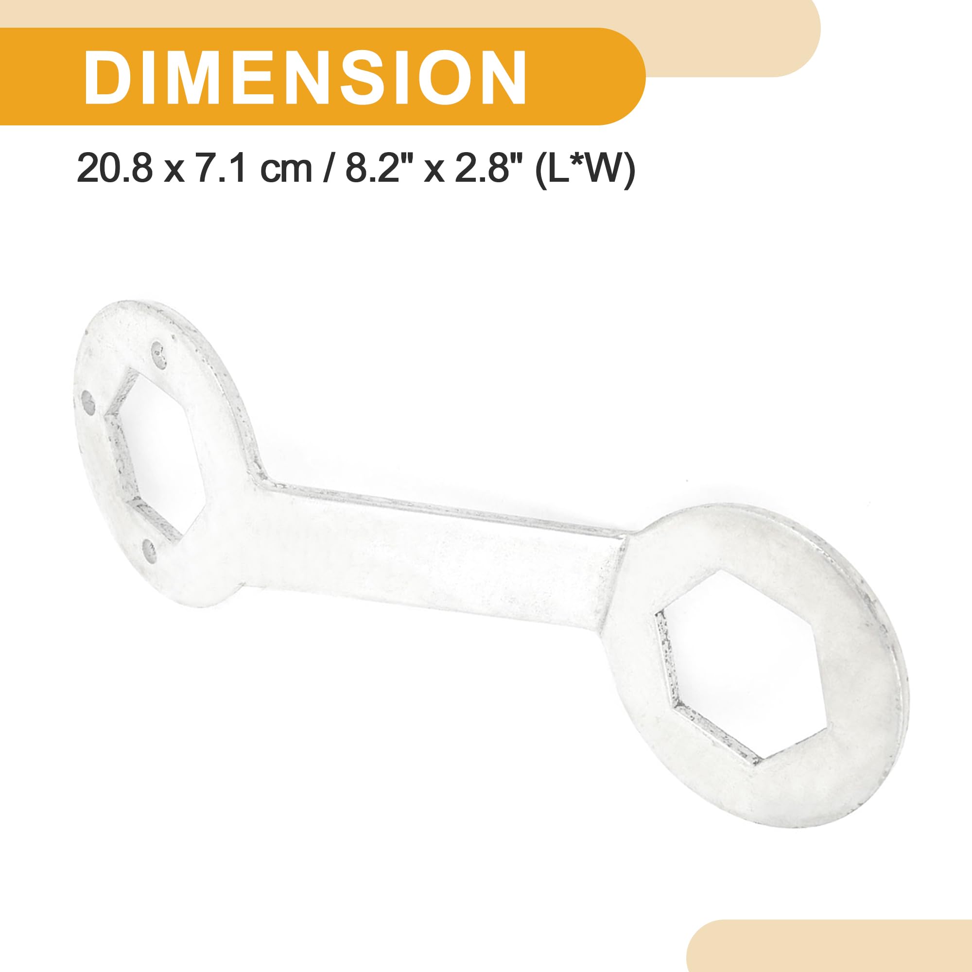 Partuto 1 Pcs Universal Hex Wrench Hexagon Spanner - Metal Silver Tone - Image 3