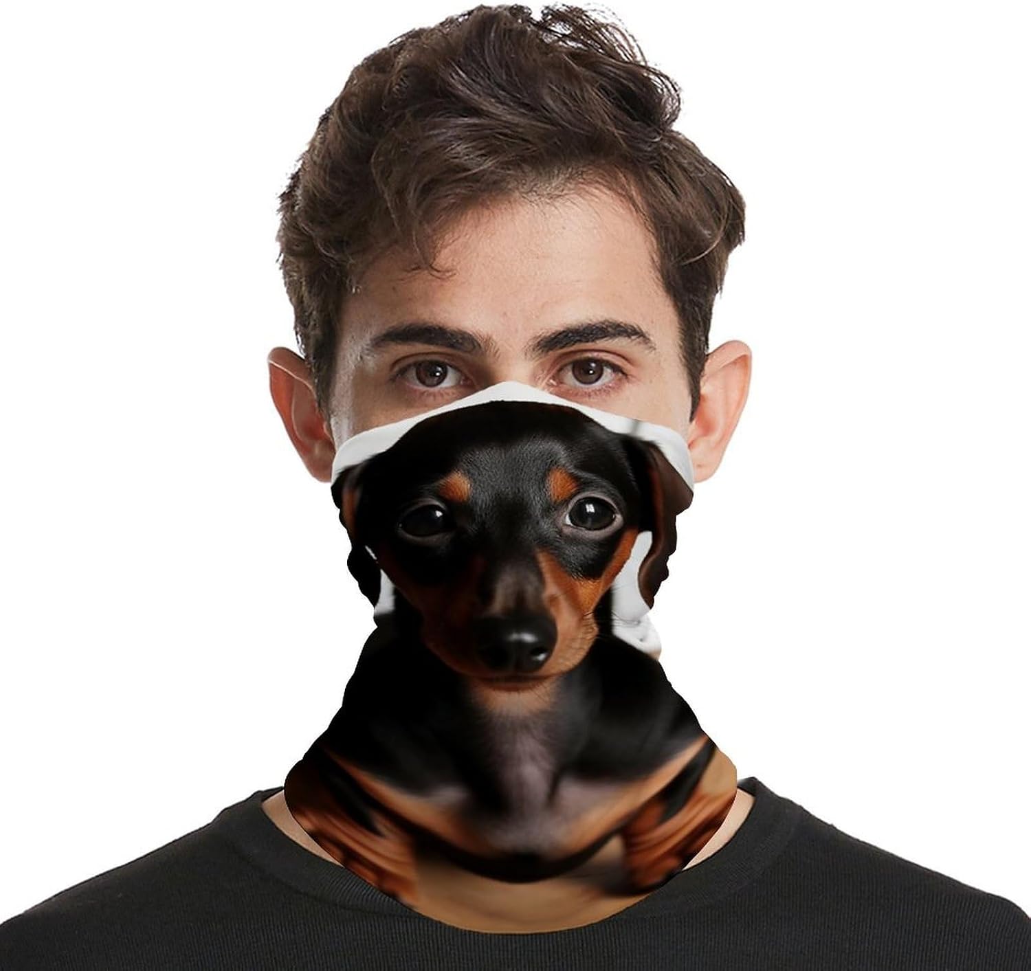 Cute Wiener Sausage Dog Neck Gaiter Face Mask Sun Protection Face Scarf Breathable Windproof Headwear Bandana For Men Women