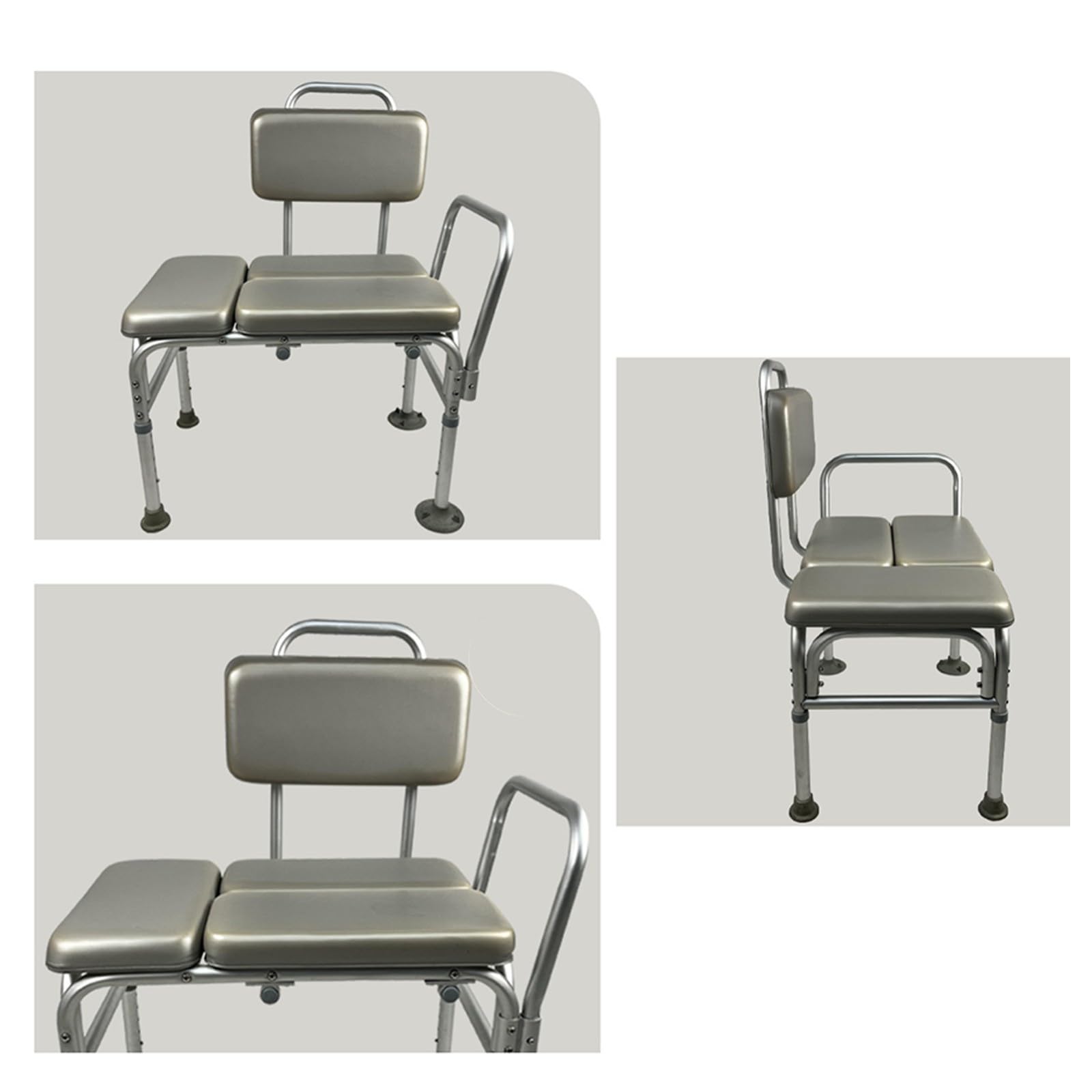 Asiento Banco de Bañera Adulto,Taburete de Ducha Silla de Ducha con Reposabrazos y Respaldo Asiento de Ducha Antideslizante Regulable en Altura para Personas Mayores,hasta 120 kg