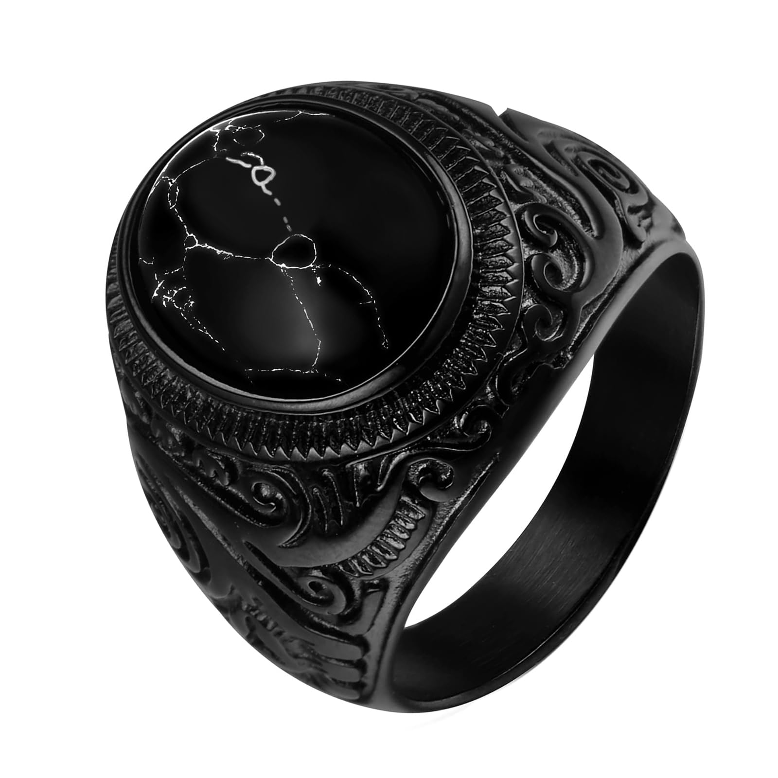 Amazon | [JEWELRYWE] ターコイズ 指輪 メンズ 316L