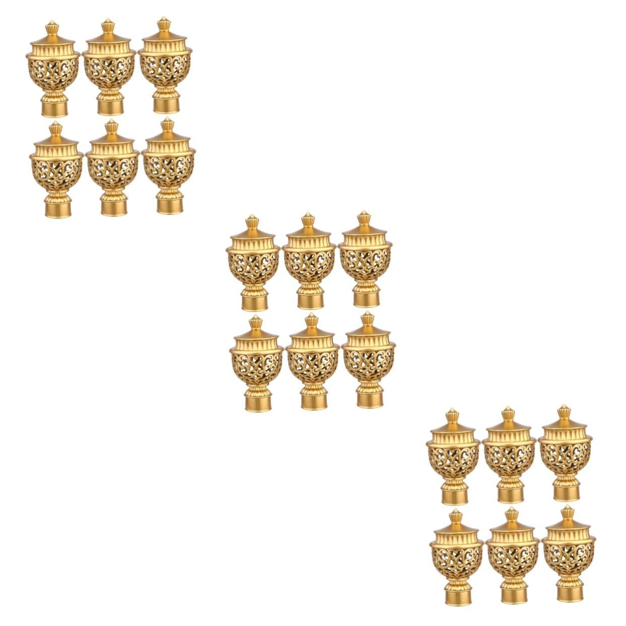 ABOOFAN 18stücke Dekorative Vorhangstangen-endstücke Retro-design Goldfarben Stilvolle Abschlusskappen Für Gardinenstangen Geeignet Für Wohnräume Schlafzimmer Und