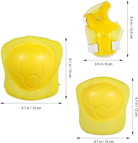 Miniatura 3 de BESPORTBLE Juego de rodilleras para niños, rodilleras 6 en 1 con muñequeras ajustables, protección de seguridad para patinaje, patinaje, patinaje,