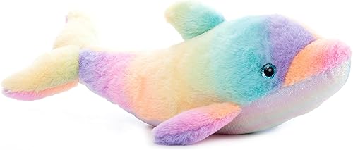 The Petting Zoo Peluche de delfín, animales del océano Ombrez, juguete de peluche de delfín arcoíris de 20 pulgadas disponible en Yaxa Colombia