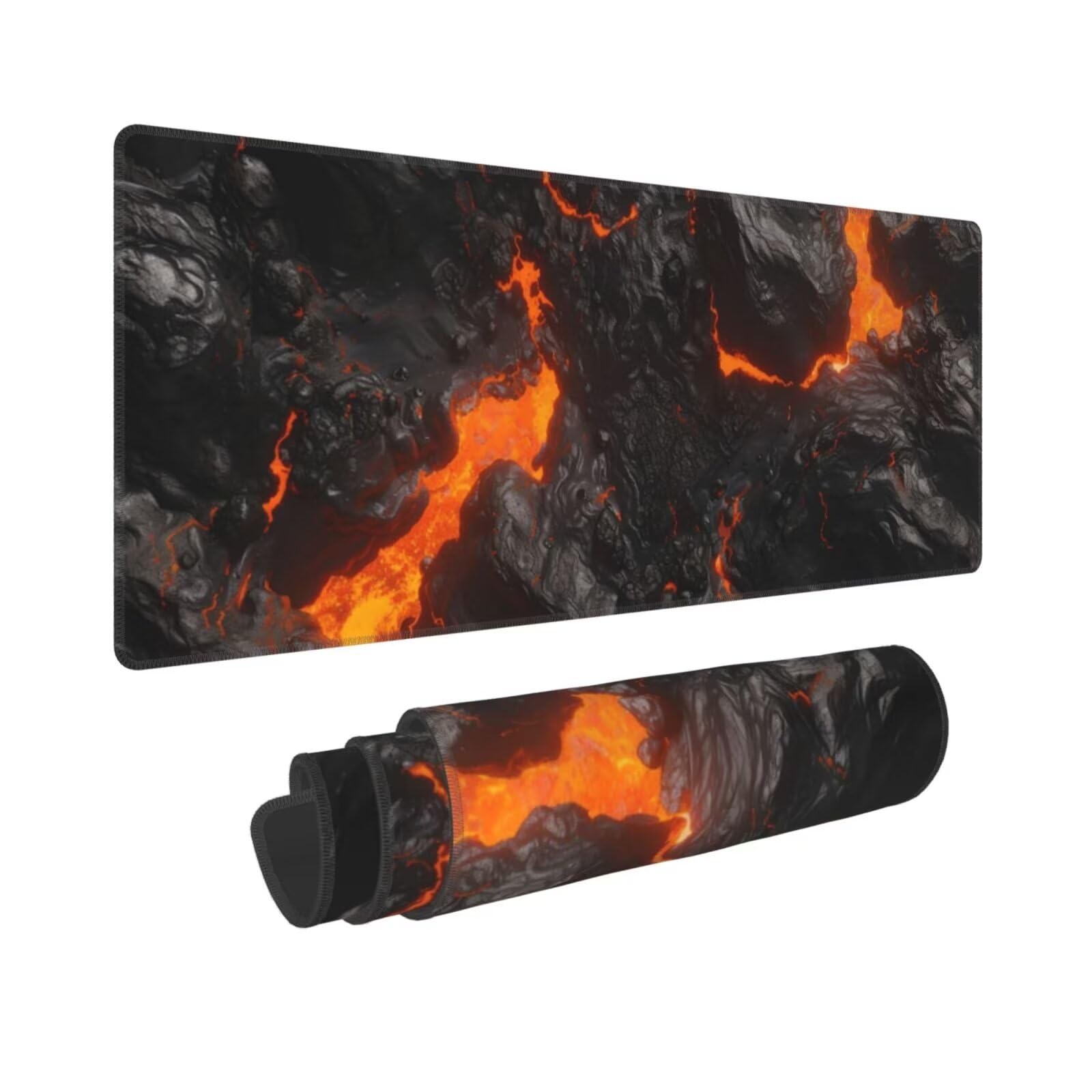 Tappetino Mouse, Tappetino Mouse Gaming Grande XXL 1500x800x3mm Tappetino Scrivania Mouse Pad, Base in Gomma Antiscivolo, Bordi Cuciti,Lavabile, Mousepad per Ufficio e Gaming (Magma) R-708