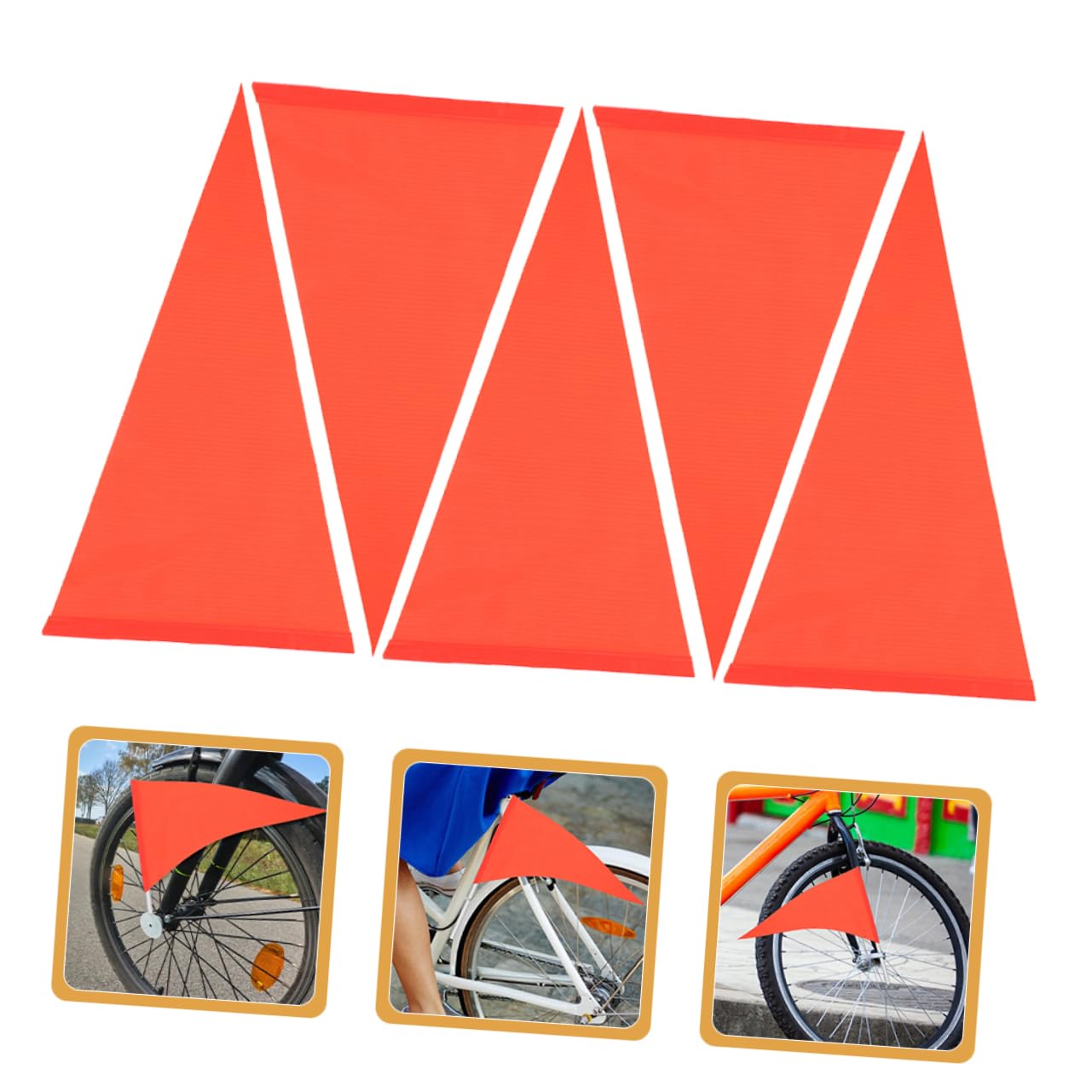 BESTonZON 4 Sätze Fahrrad Sicherheitsflagge Teiliges Reflektierende Triangular Warnflagge Für Fahrräder Zu Installieren Langlebig Und Praktisch Für Sicheres Fahren 5 Stücke * 4