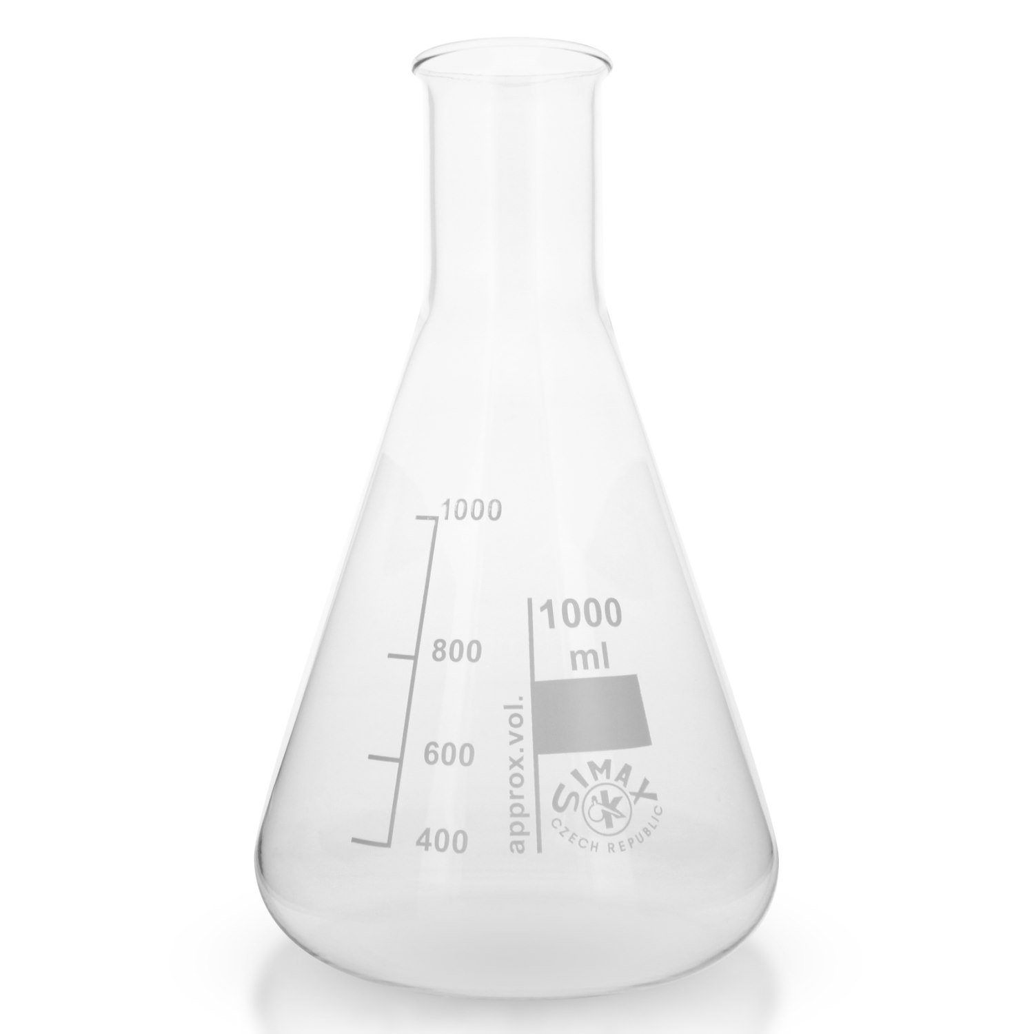20x Erlenmeyerkolben Enghals 1000ml aus hitzefestem Borosilikatglas 3.3 (Laborglas)