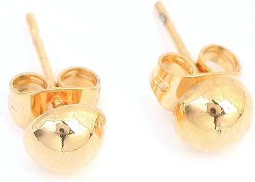 Media bola Stud arete para las mujeres ronda 6mm 8mm 10mm 3par Set), varios tamaños