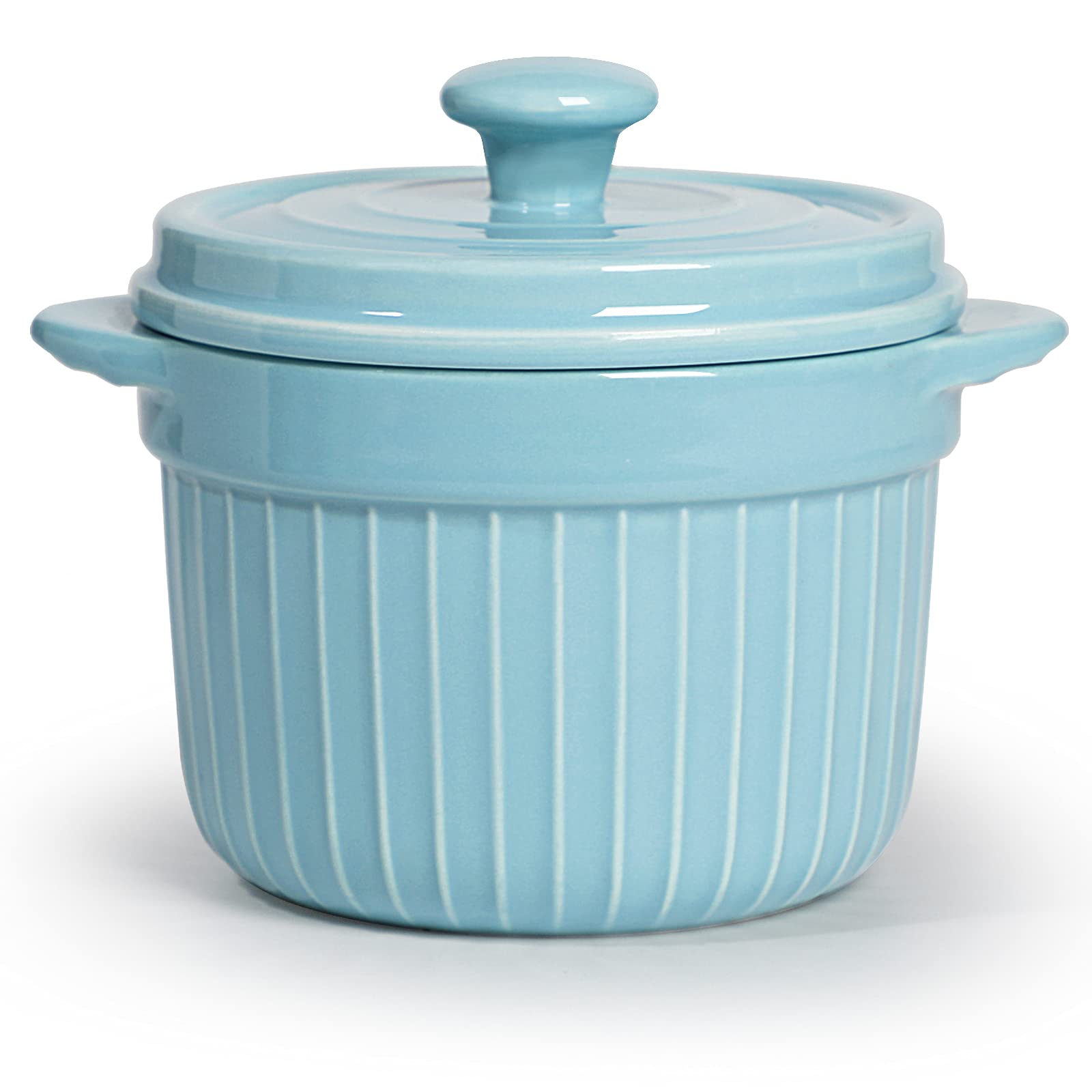 ONTUBE Ceramic Candy Jar with Lid 17oz, Porcelain Cookies Jar Candy Dishes (Turquoise)