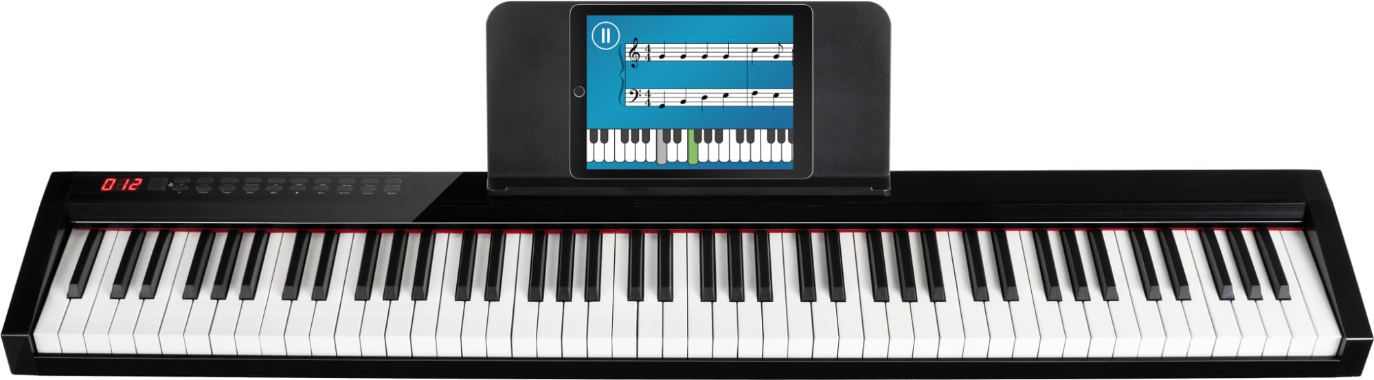 FunKey SP-588 Easy-Piano, Keyboard in Stagepiano-Optik, 128 Sounds | 88 Tasten in Standard-Größe mit Anschlagdynamik, Integrierter Li-Ion Akku mit 2200 mAh Kapazität, 128 Rhythmen, 15 Demo Songs