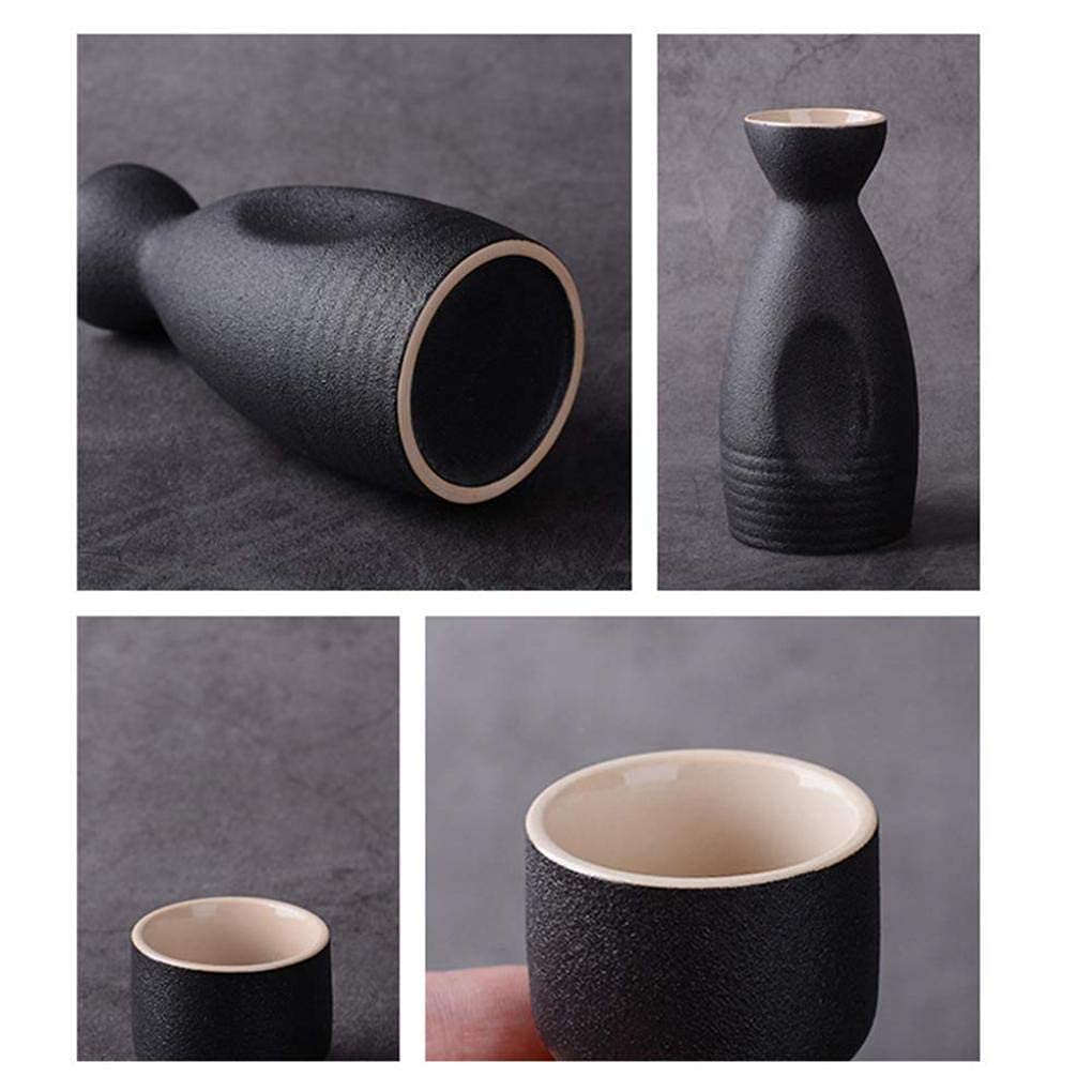 MRKU Service à saké Service à saké Tasse à saké Traditionnelle Design Peint à la Main Porcelaine Poterie Céramique Artisanat Verres à vin Tasses à saké 7 pièces, Blanc, Triangle