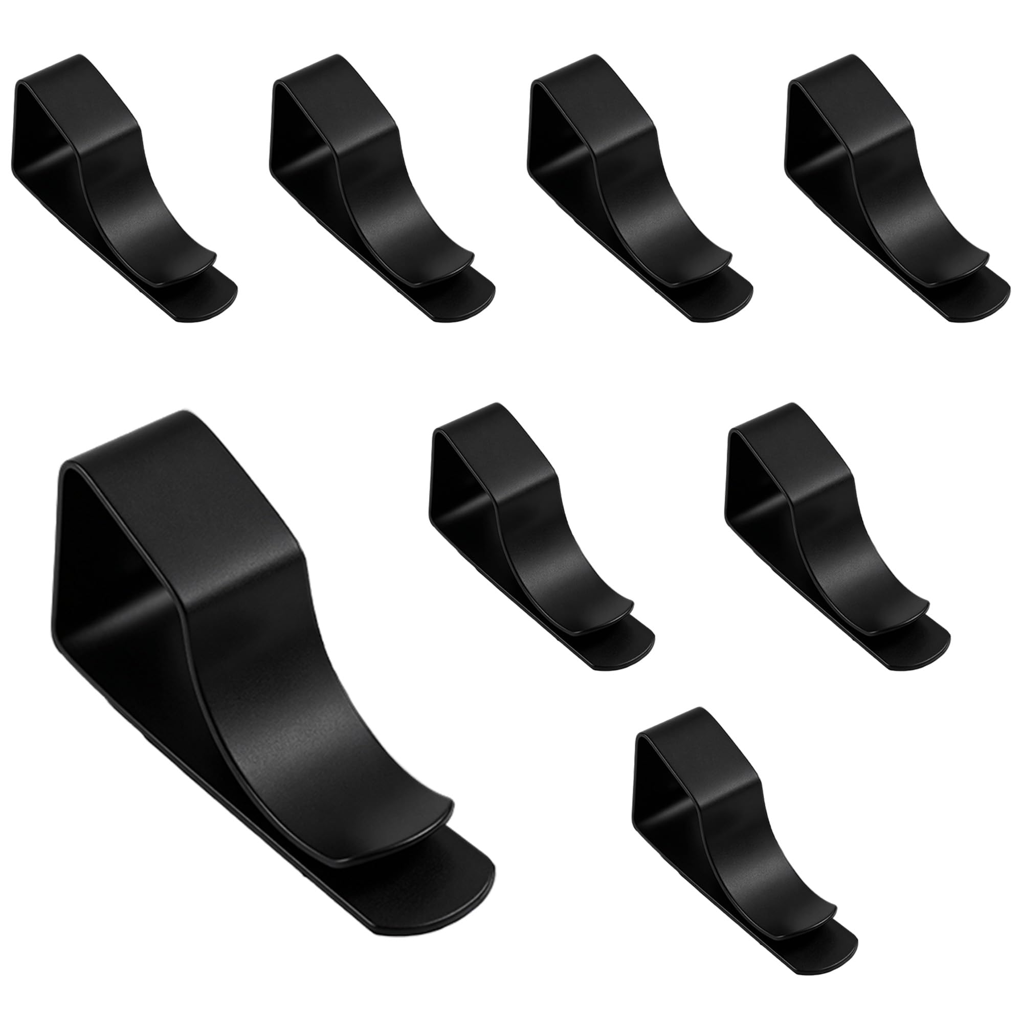MOROBOR Tablecloth Clips, 8pcs Stainless Steel Table Cloth Cover Clamps Metal Table Cloth Holding Clip for Restaurant Picnics Marquees Weddings Graduation Party/Black