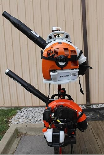 Jungle Jim's Soporte para soplador de mochila para 2 sopladores, remolques de césped y paisaje