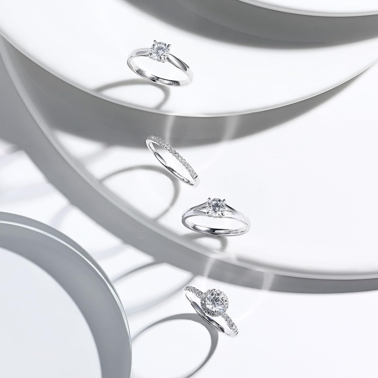 FANCIME 0,5 Karat Lab-Grown Diamant Bandring Damen, Pear Solitaire Trauringe aus 925 Sterling Silber Verlobungsring Hochzeit Valentinstag Schmuck für Damen Frauen Sie (D-E Farbe, VS Clarity)