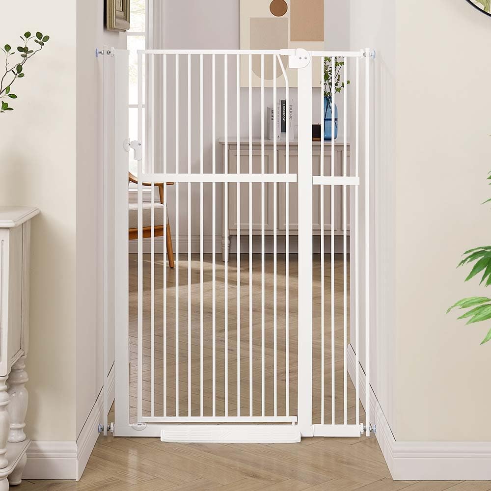 Barrière pour chat extra haute unipaws structure robuste en métal blanc