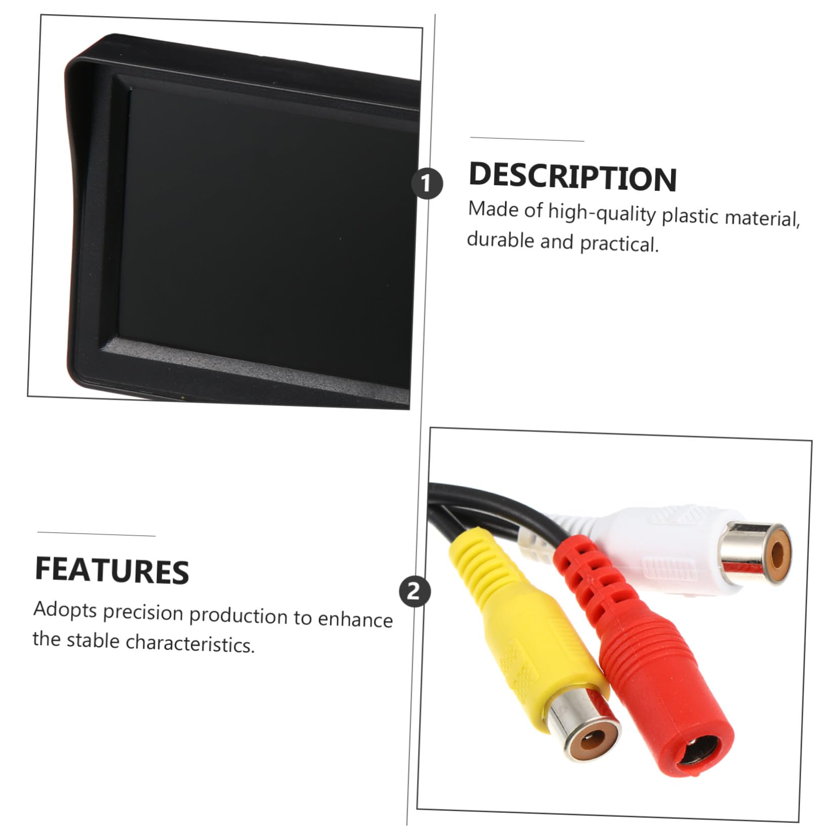 Happyyami 1 Juego Cámara y Monitor para Asistencia de Automóviles Sistema de Visualización Retrovisor Herramienta de Estacionamiento para Seguridad Vial DVD Instalación