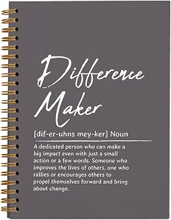 OXW Difference Maker Appreciation Gift, Meeting Notebook for Work, Thank You Gifts for Leader Mentor Manager Boss, Office Supplies Social Worker Notebook, Gray Hardcover Spiral Notebook 5.5 x 8.3