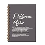OXW Difference Maker Appreciation Gift, Meeting Notebook for Work, Thank You Gifts for Leader Mentor Manager Boss, Office Supplies Social Worker Notebook, Gray Hardcover Spiral Notebook 5.5 x 8.3