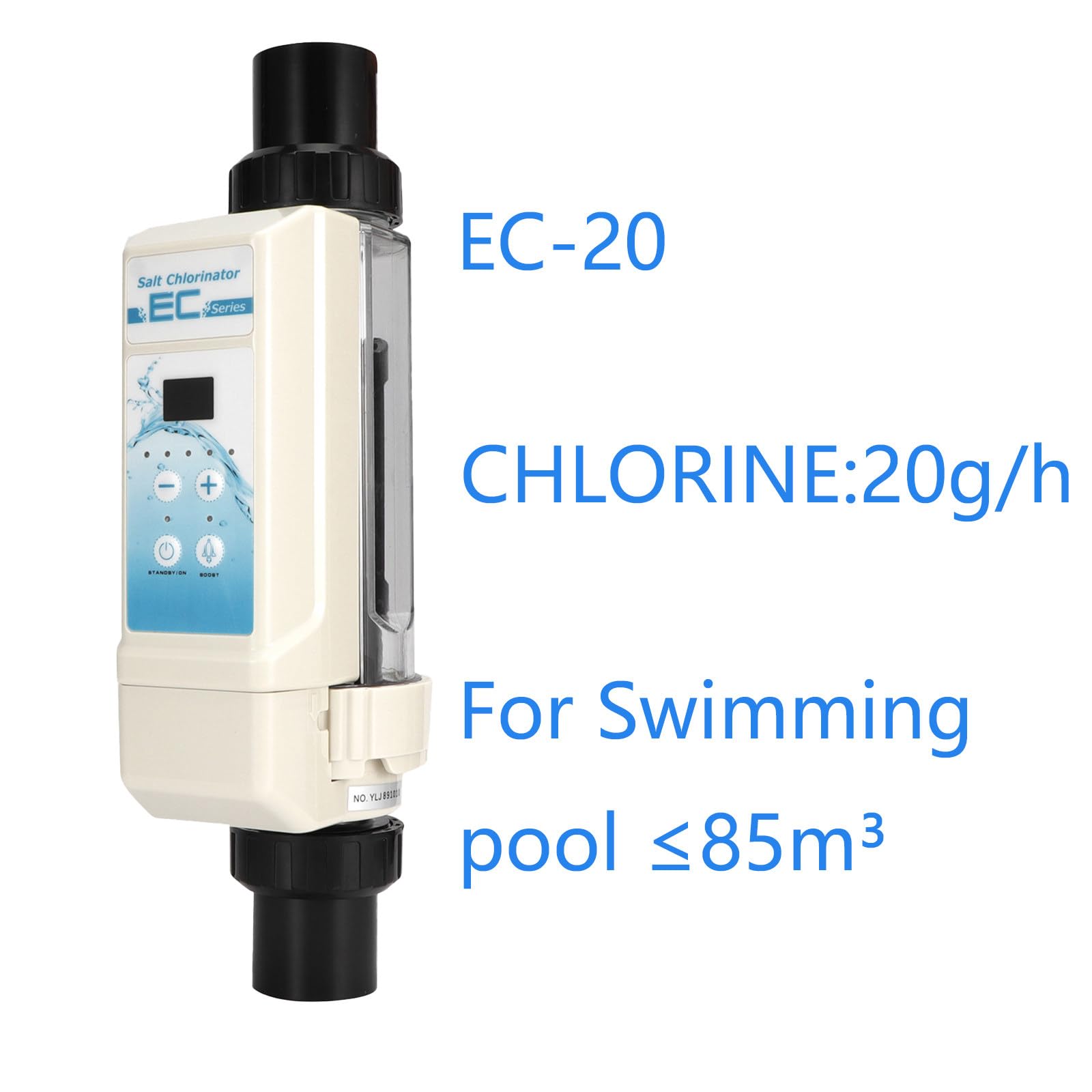 Generatore di Cloro per Piscine, Elettrolisi del Sale, Cloratore al Sale con Produzione 8g/16g/12g/20g all'Ora, Funzionamento Semplice, per Vasche Idroterapia e Piscine Termali 20g/h