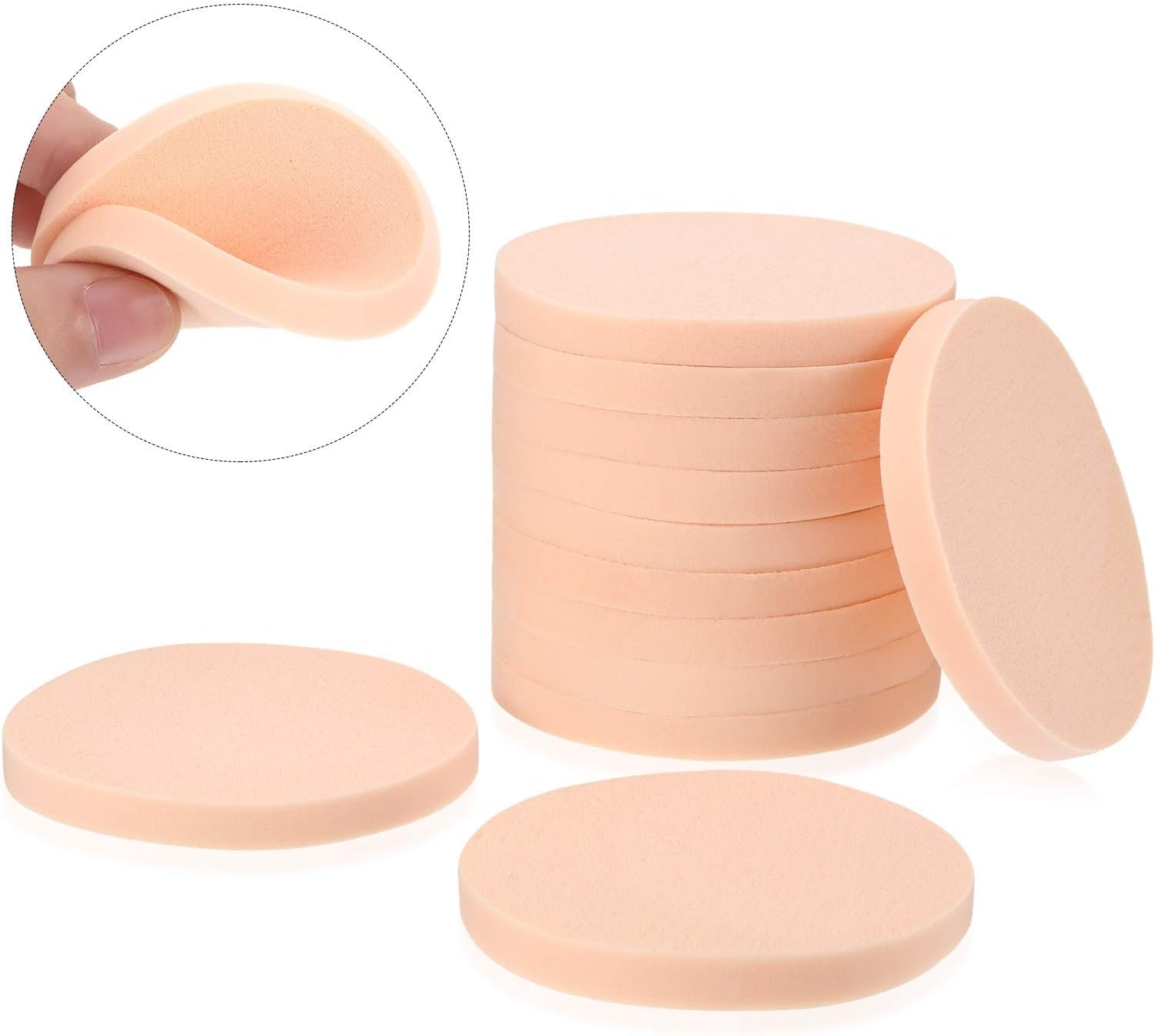 12 Packs Face Paint Sponges Set Puff Makeup Sponge One Size Adult Unisex Foam Sponges (Round Skin Color) 12 Packs Face Paint Sponges Set Puff Makeup Sponge One Size Adult Unisex Foam Sponges (Round Skin Color)
