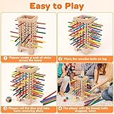 Wooden Board Games Montessori Educational Toys, Kids Fine Motor Skills Toy with 42 Colourful Sticks and Dice, Family Fun Ball Dropping Game for 3 4 5 6 Year Boy Girl Birthday Gift - Image 5