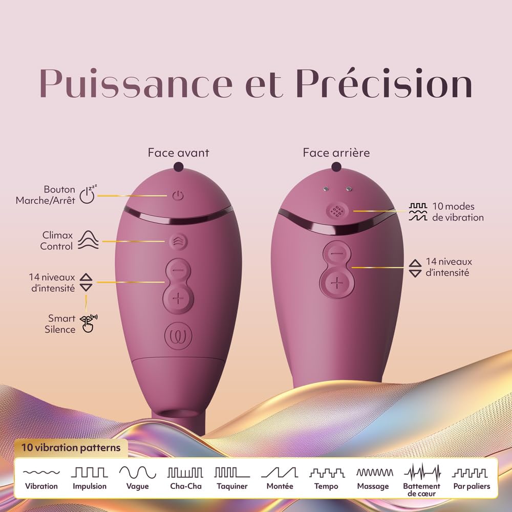 Womanizer Next Duo Vibromasseur Rabbit pour Femme | 14 Niveaux de Succion et Vibration | Double Moteur avec Stimulation Clitoridienne et Point G + Lubrifiant à base d'eau Enjoy 250ml