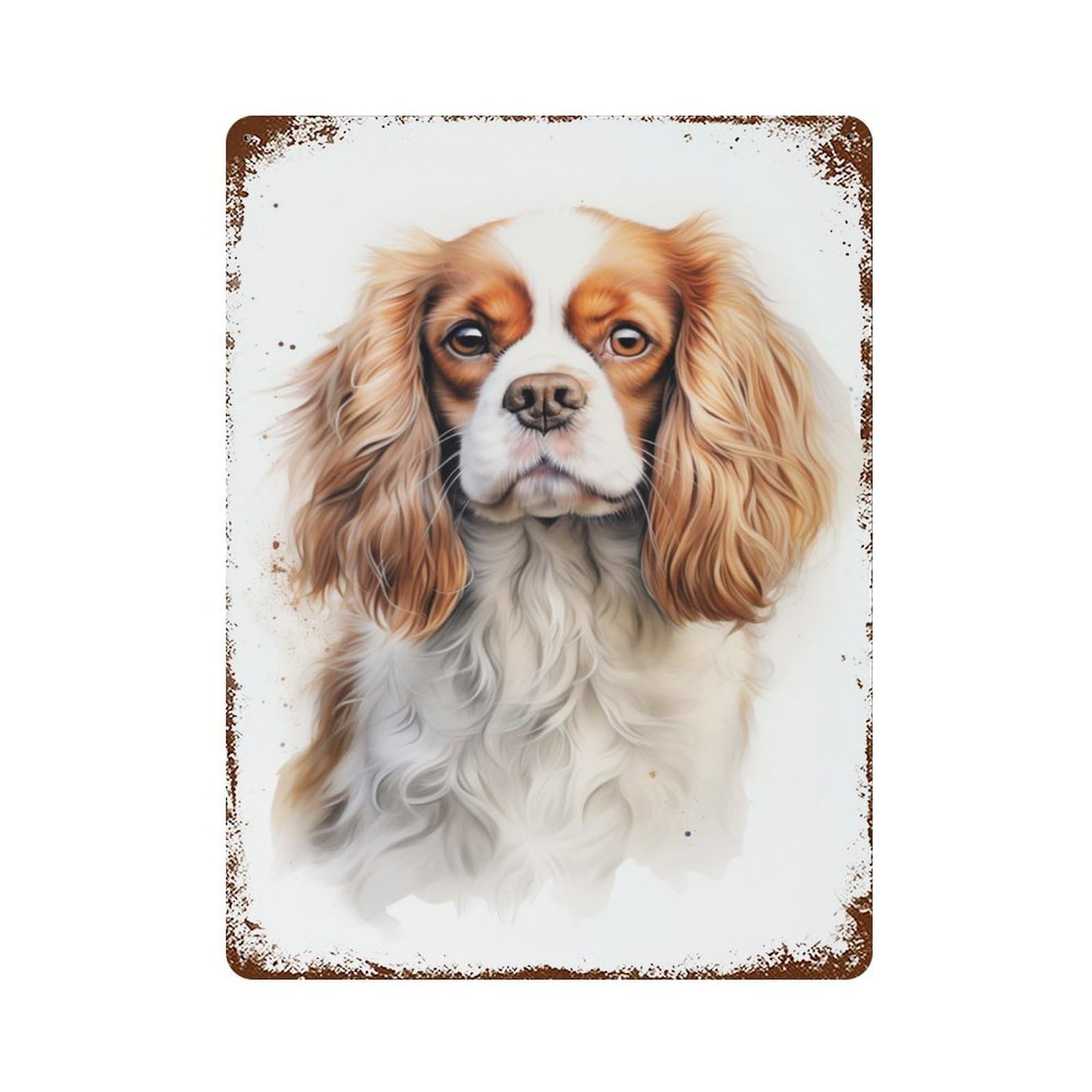 King Charles Spaniel Dog Vintage Rust Metal Sign 15.7"x11.8", for Basement, Hobby Room And Garage Decor, Farmhouse Wall Decor